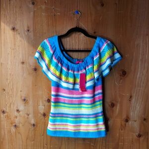 Lilly Pulitzer Multicolor Island Hopping Stripe Cotton Blend Canaria Sweater